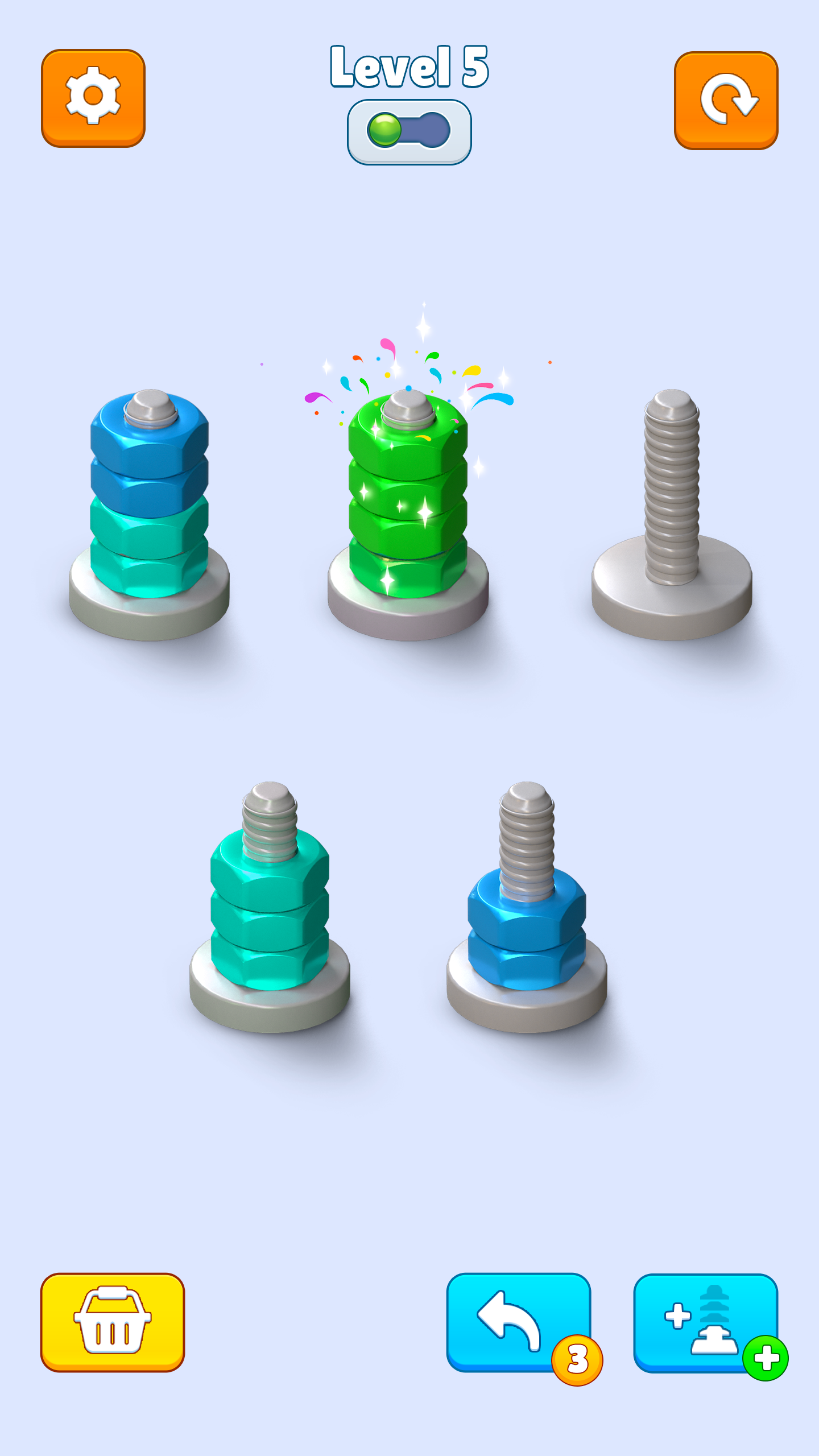 Cuplikan Layar Game Nuts & Bolts: Color Sort Game