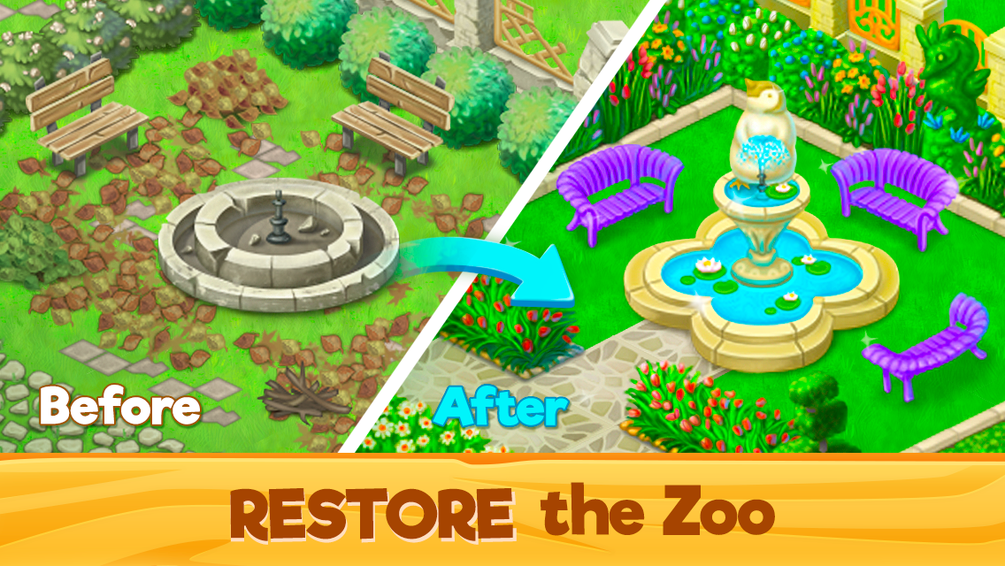 Screenshot 1 of Zoo Rescue: จับคู่ 3 และสัตว์ 2.27.531
