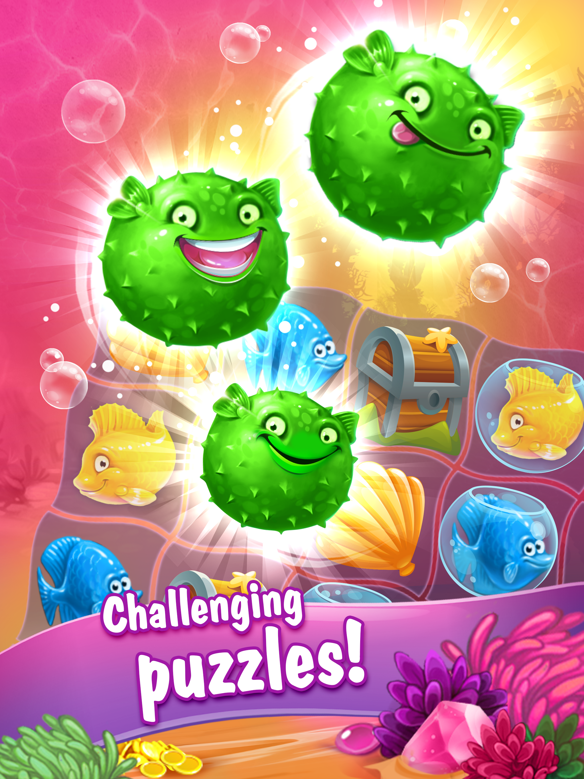 Viber Mermaid Puzzle Match 3 게임 스크린샷