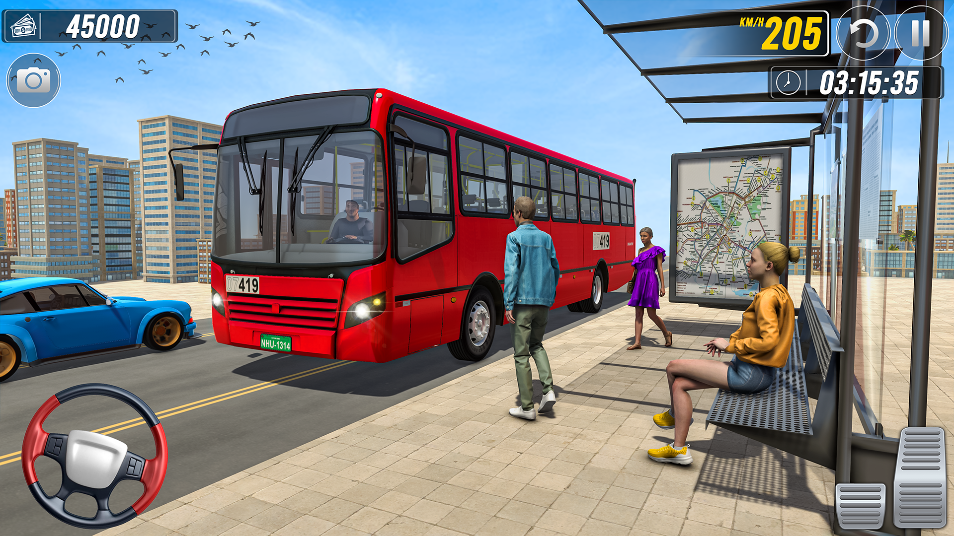 버스 시뮬레이터 게임 버스 운전사 게임 스크린 샷