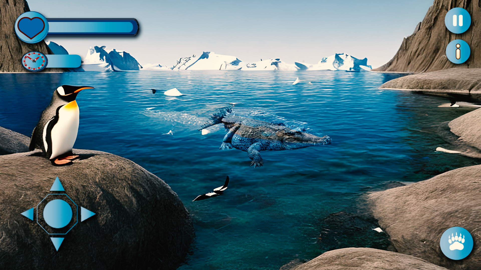 Скриншот игры Arctic Flying Penguin Sea Game