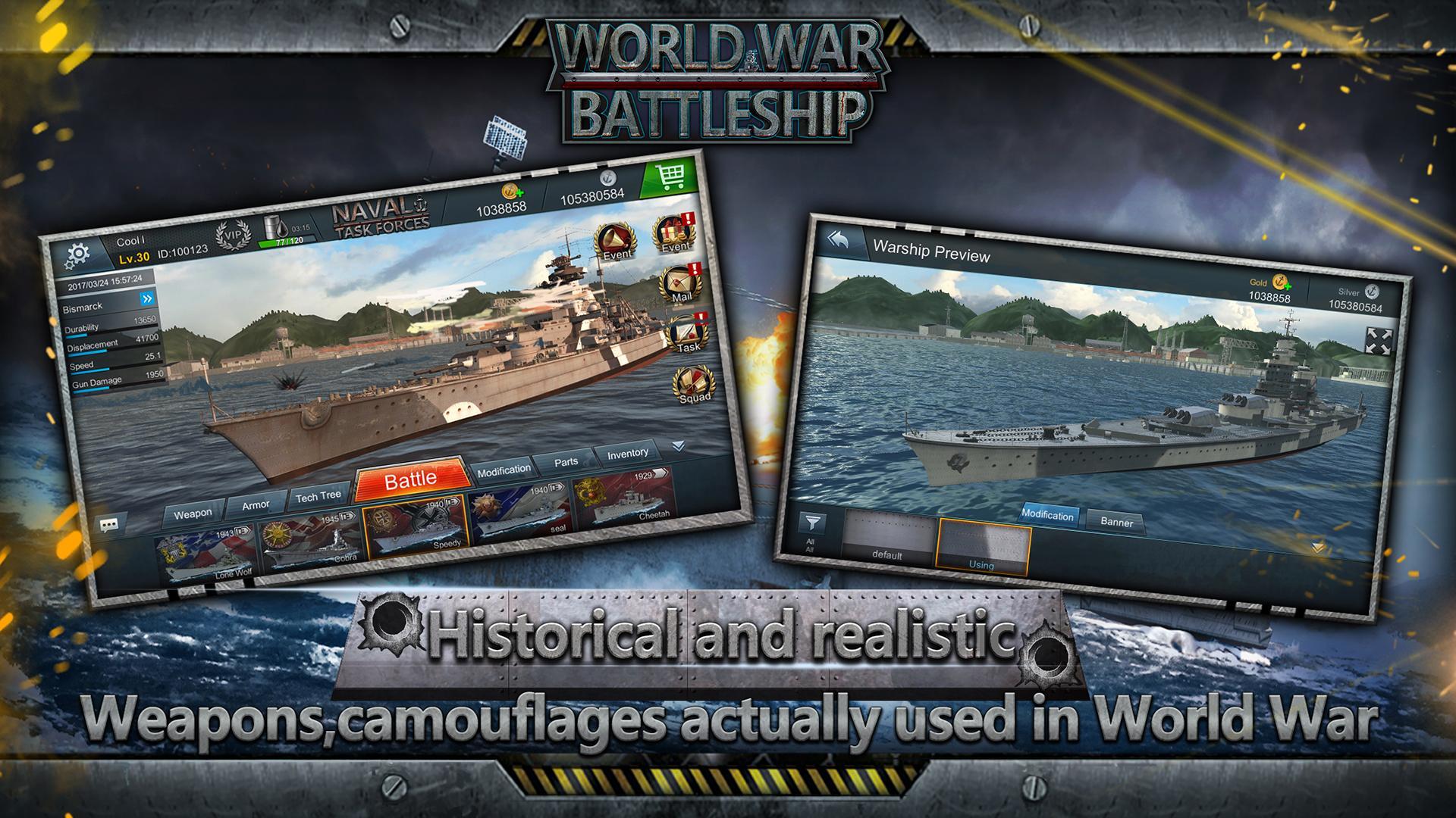 World War: Battleship (Lite) Game Screenshot