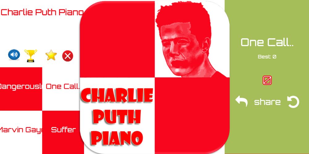 Screenshot of Charlie Puth Piano Tiles