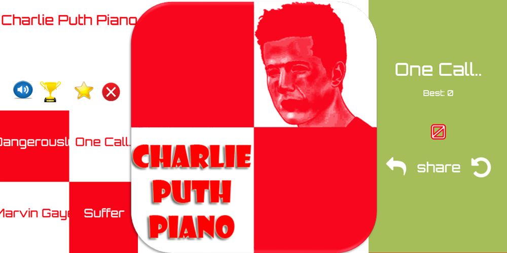 Charlie Puth Piano Tiles Game Screenshot
