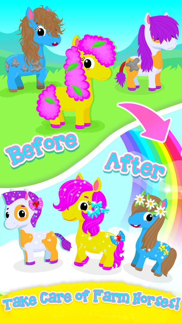 Cute & Tiny Horses - Baby Pony Care & Hair Salon ภาพหน้าจอเกม