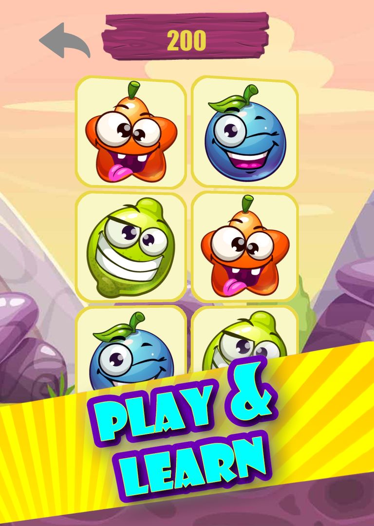 Funny Fruits Memory Game 게임 스크린 샷