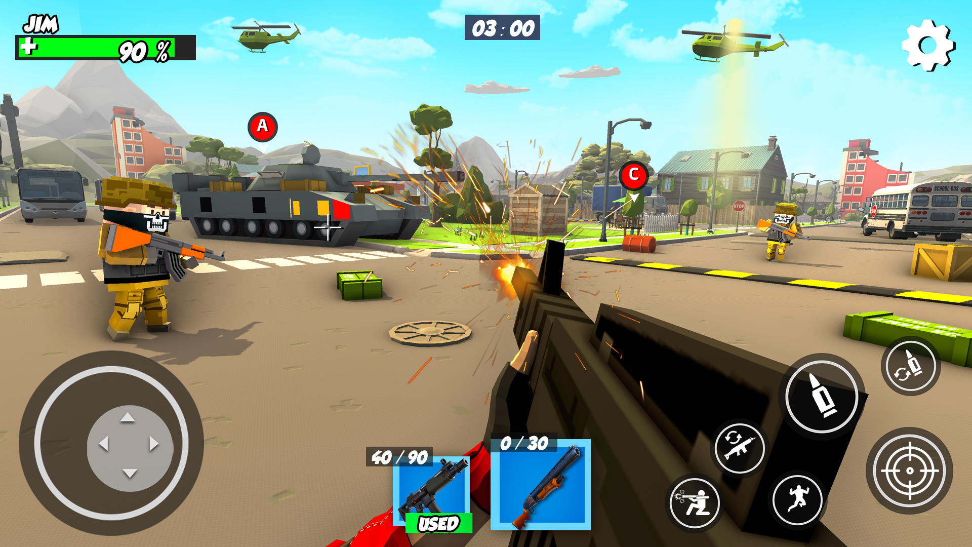 Screenshot of FPS Police Gun Game: PIXEL War