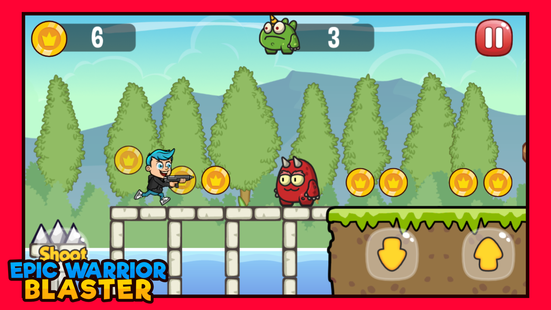 Epic Warrior Blaster Game Screenshot