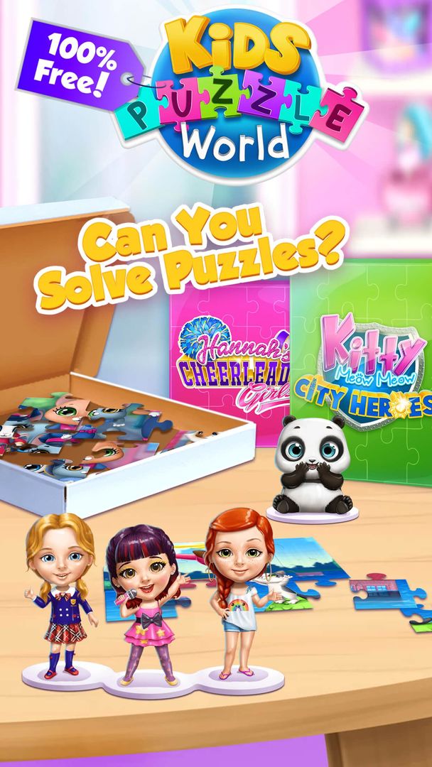 Kids Puzzle World - Free Animal & School Jigsaws 게임 스크린 샷