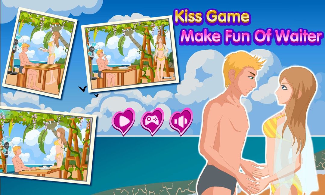 Kiss Game : Make Fun Of Waiter 게임 스크린 샷