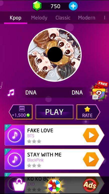 Screenshot of Kpop: BTS Piano Tiles 3