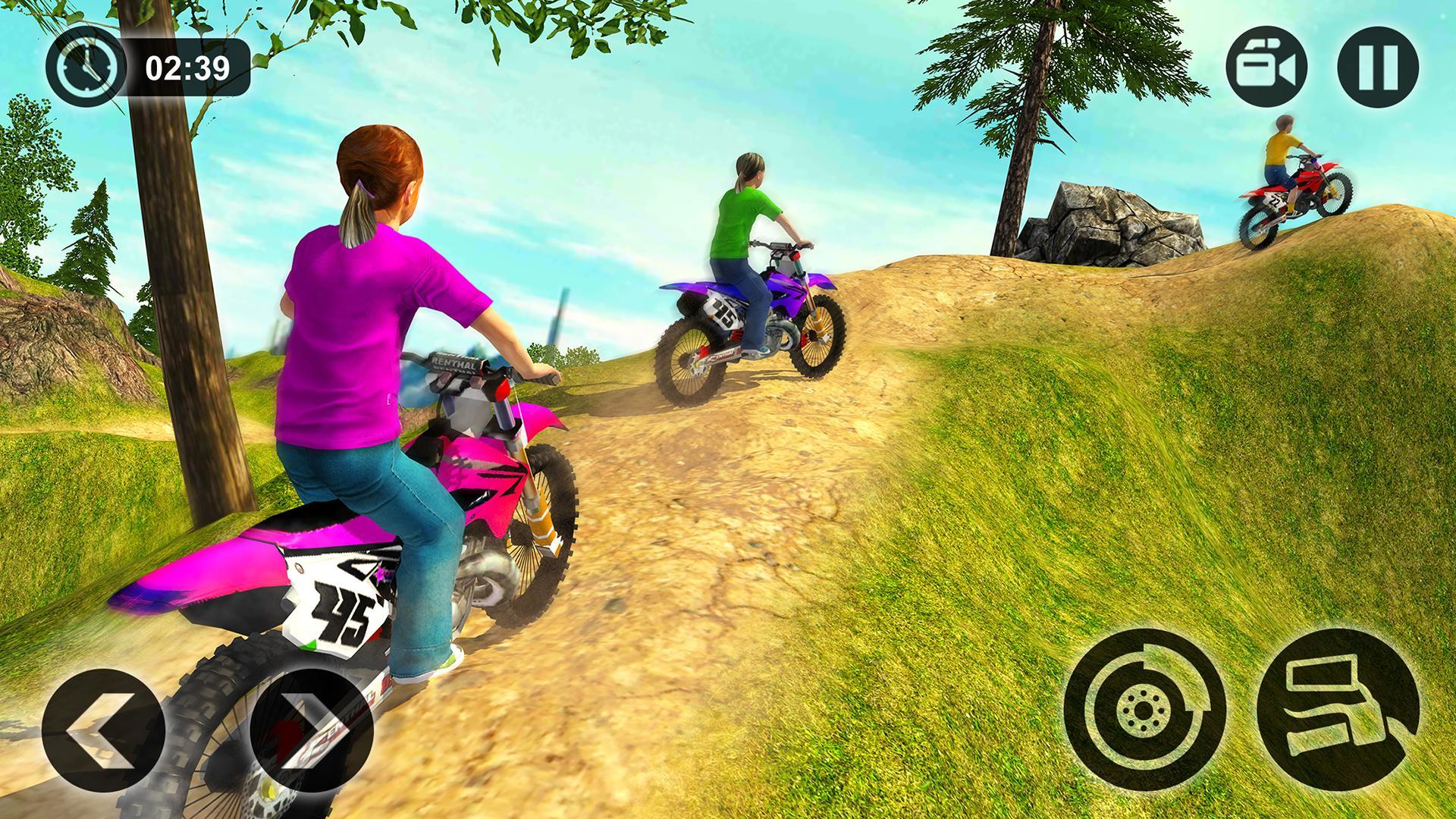Kids Downhill Mountain Motorbi Game Screenshot
