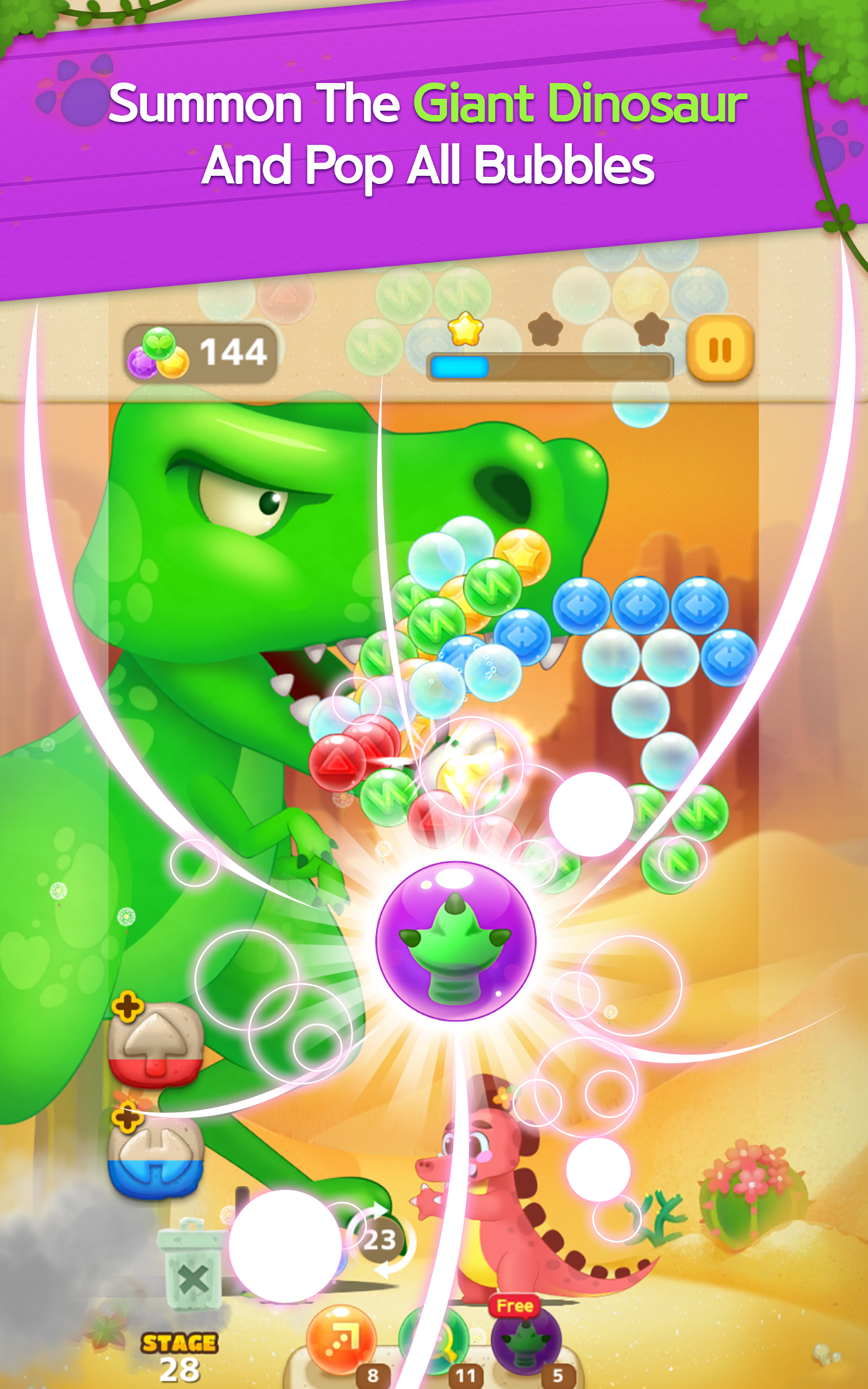 Bubble pop shooter dinosaur screenshot game