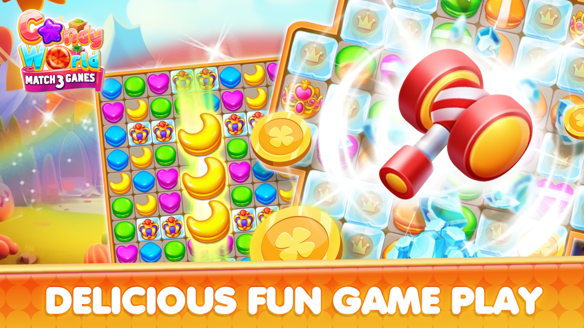 Cuplikan Layar Game Candy World - Match 3 Games