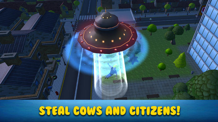 Captura de Tela do Jogo Cartoon Aliens Invasion: UFO Swarm Simulator Full