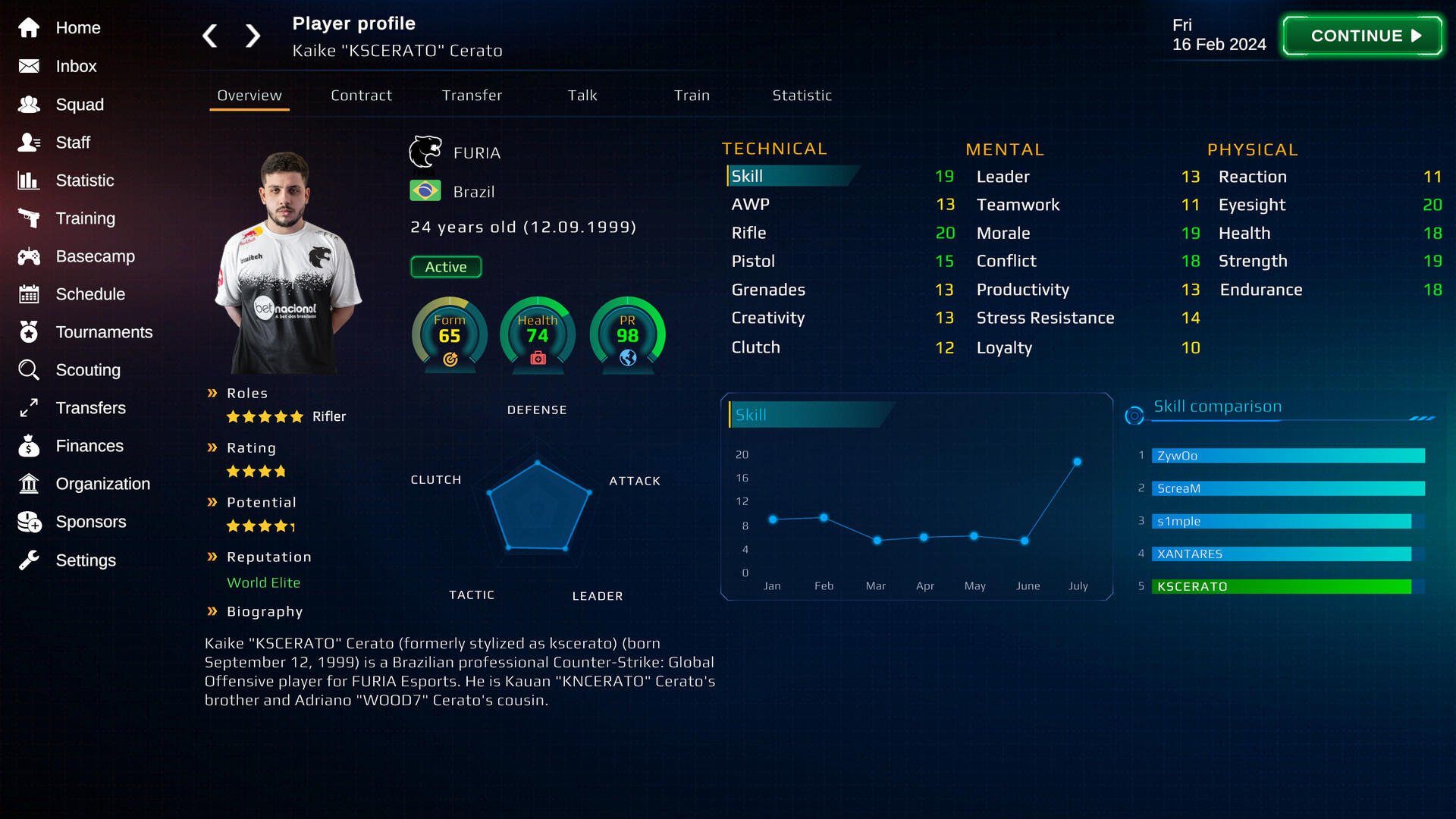 Screenshot of Esports Manager 2024