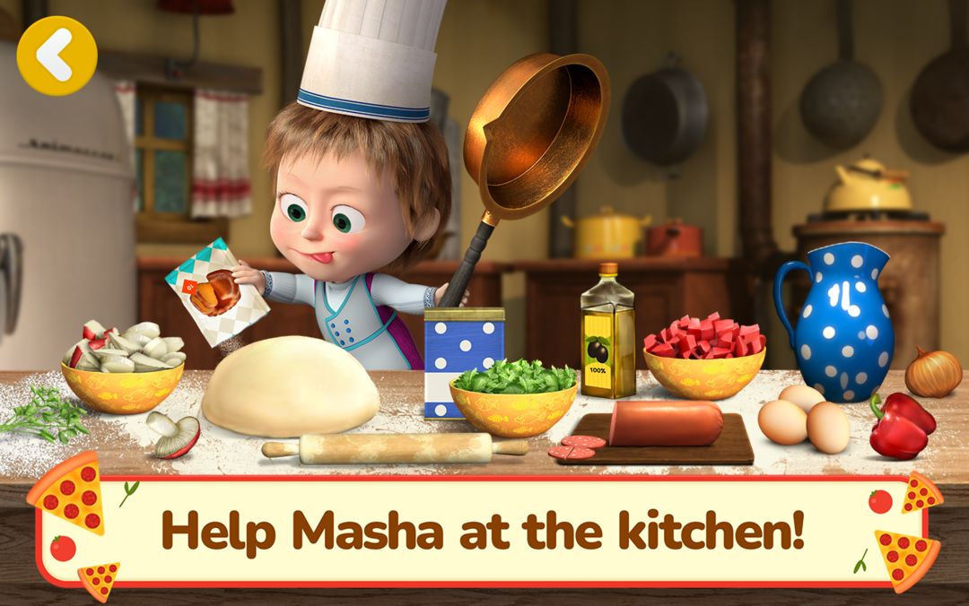 Screenshot of Masha and the Bear Pizza Maker