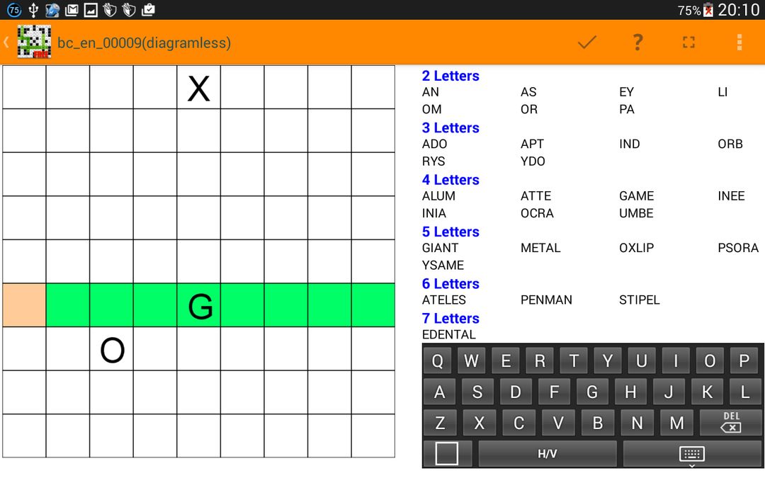 Screenshot of Fill ins puzzles word puzzles