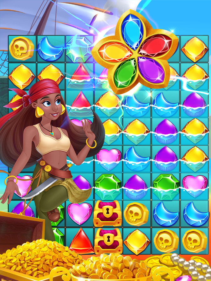 Pirate Bejewel Game Screenshot