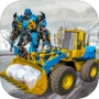 Snow Excavator Crane Robot Transformation Game