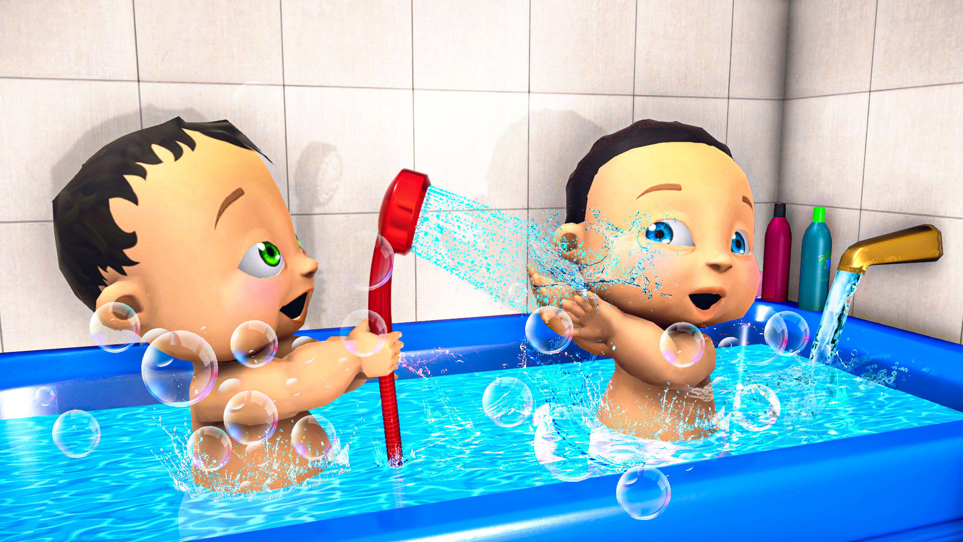 Captura de Tela do Jogo Jogos Fofo Twin Baby Simulator