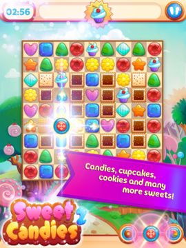 Sweet Candies 2 - Cookie Crush Match 3 Puzzle 遊戲截圖