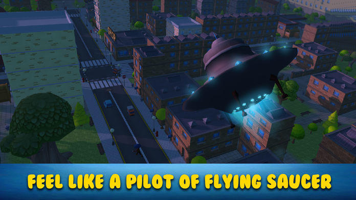 Captura de Tela do Jogo Cartoon Aliens Invasion: UFO Swarm Simulator Full