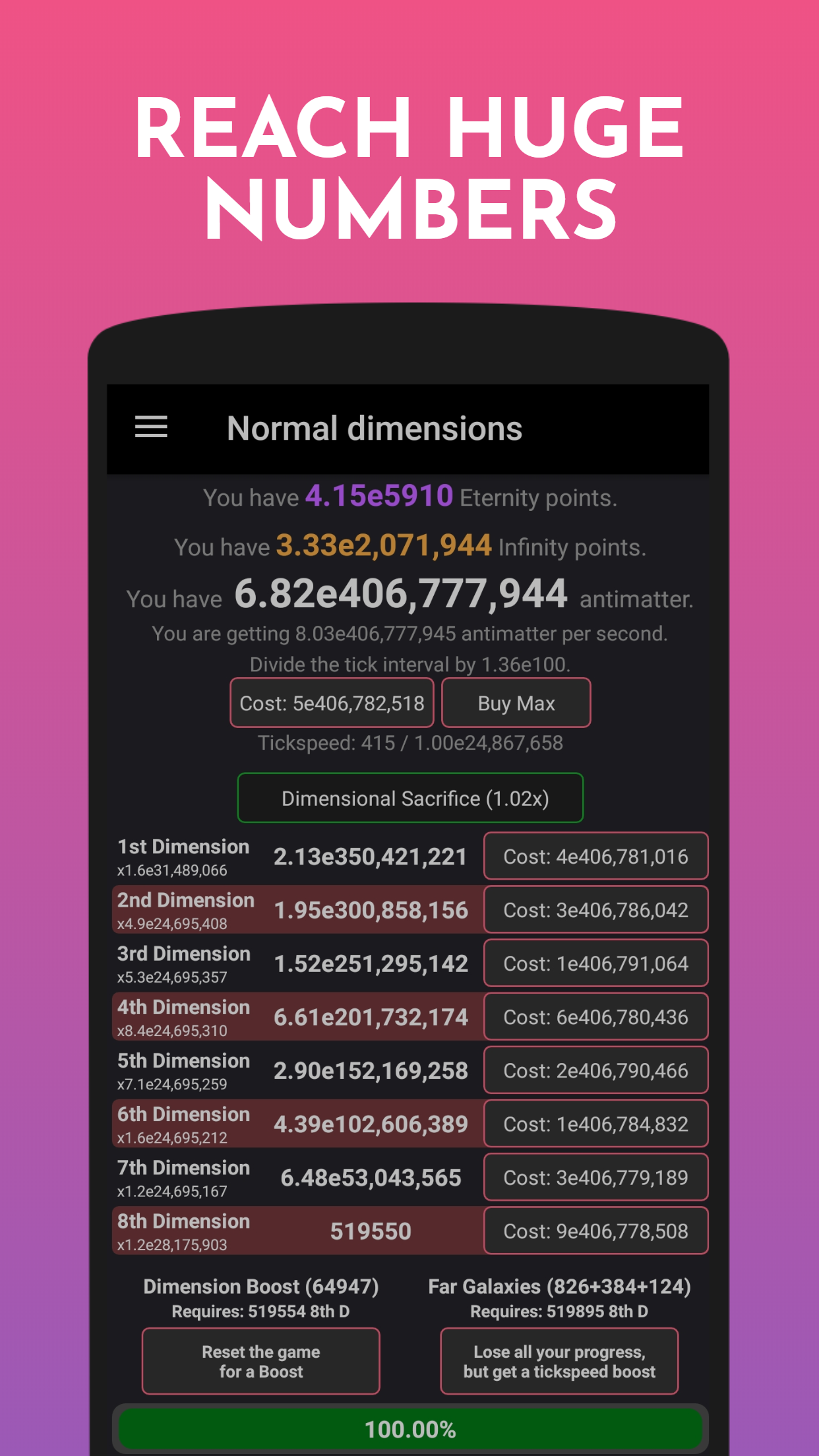 Antimatter Dimensions screenshot game