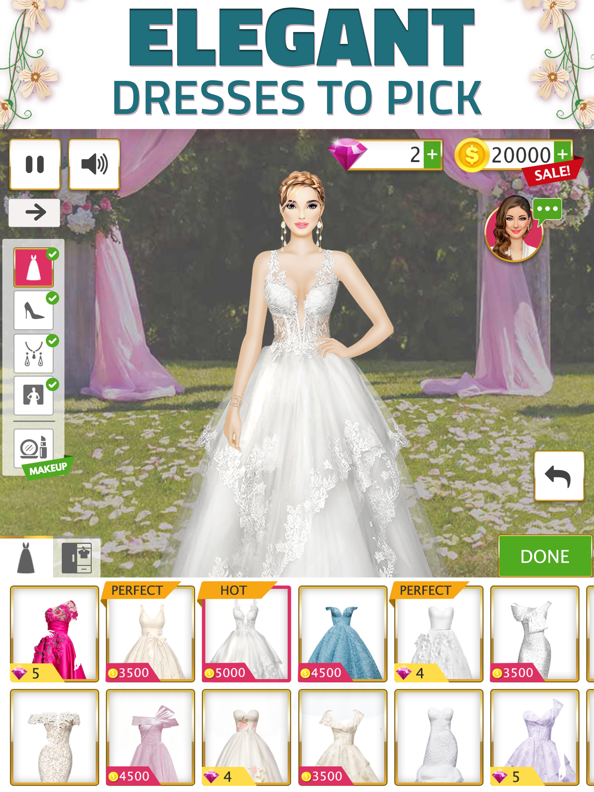 Super Wedding Dress Up Stylist Game Screenshot