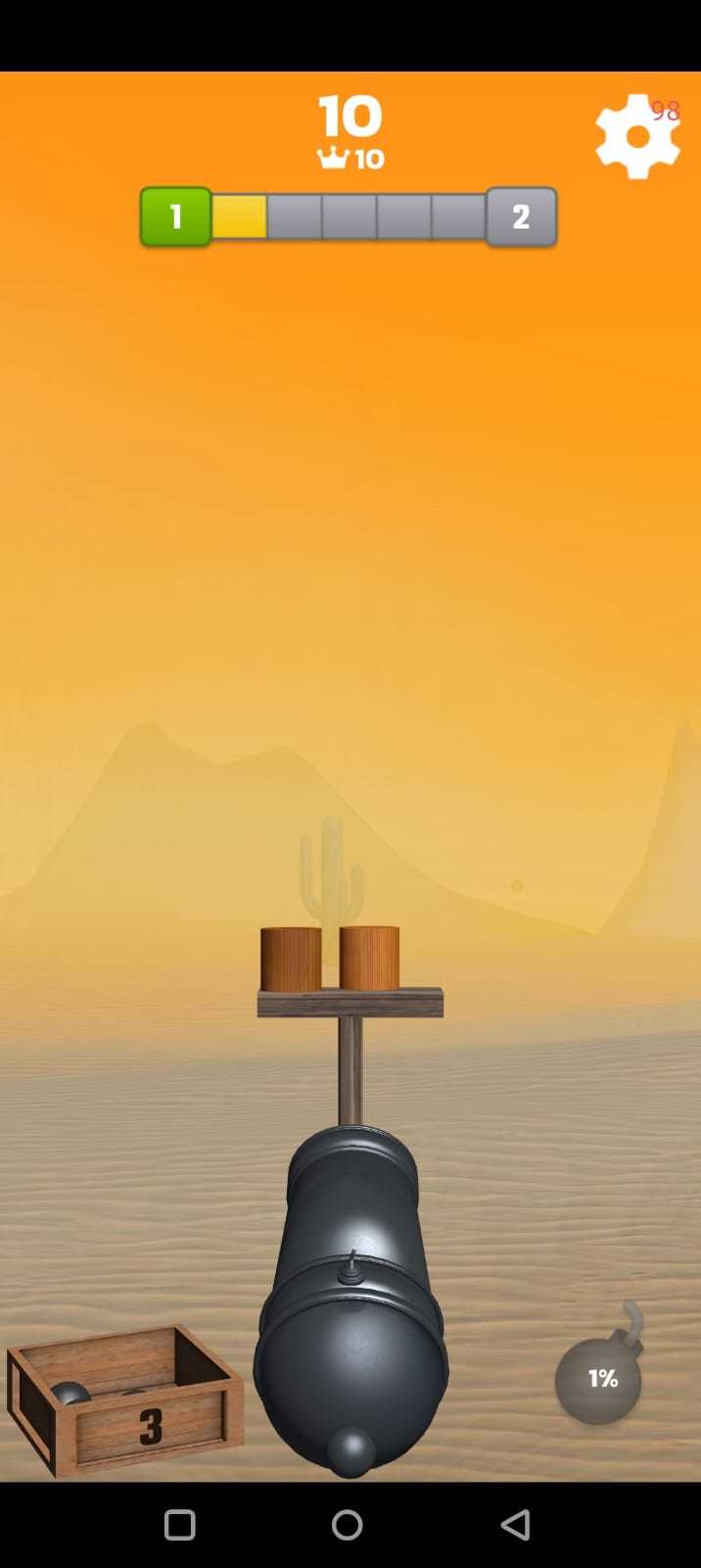 Cannon balls go ゲームのスクリーンショット