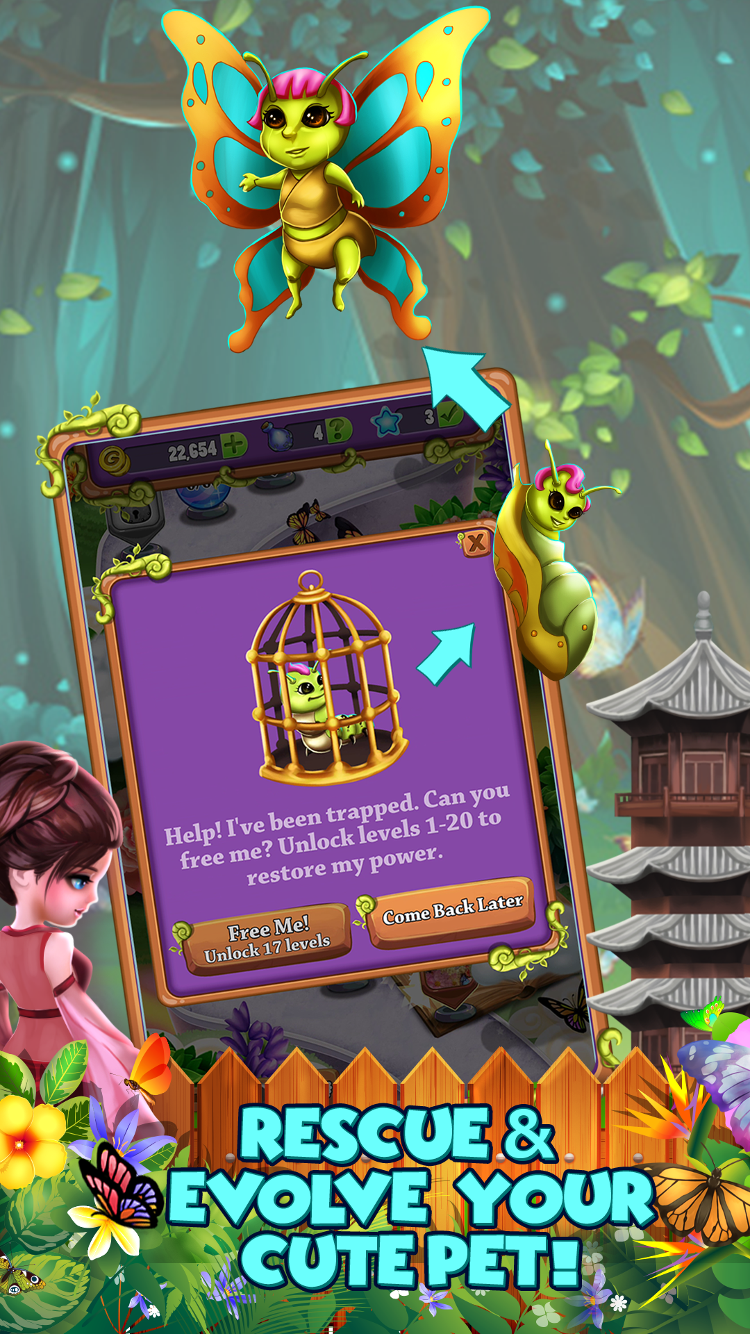 Mahjong: Butterfly World Game Screenshot