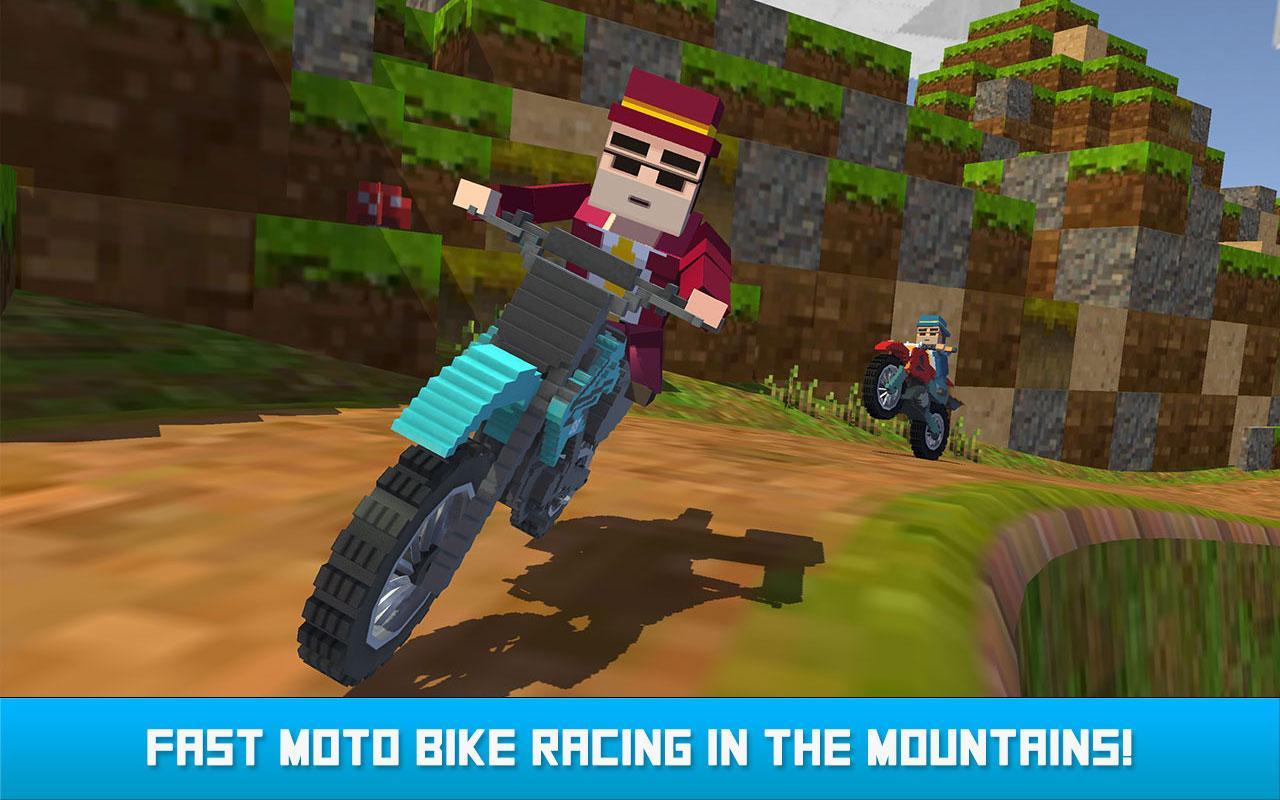 Blocky Moto Bike Winter Breeze Game Screenshot