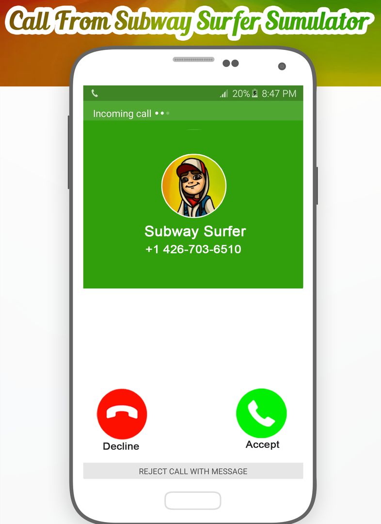 Call From Subway Surfer screenshot game