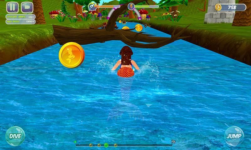 Fancy Mermaid Race Adventures Game Screenshot