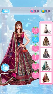 Indian Fashion Makeup Dress up Game Screenshot