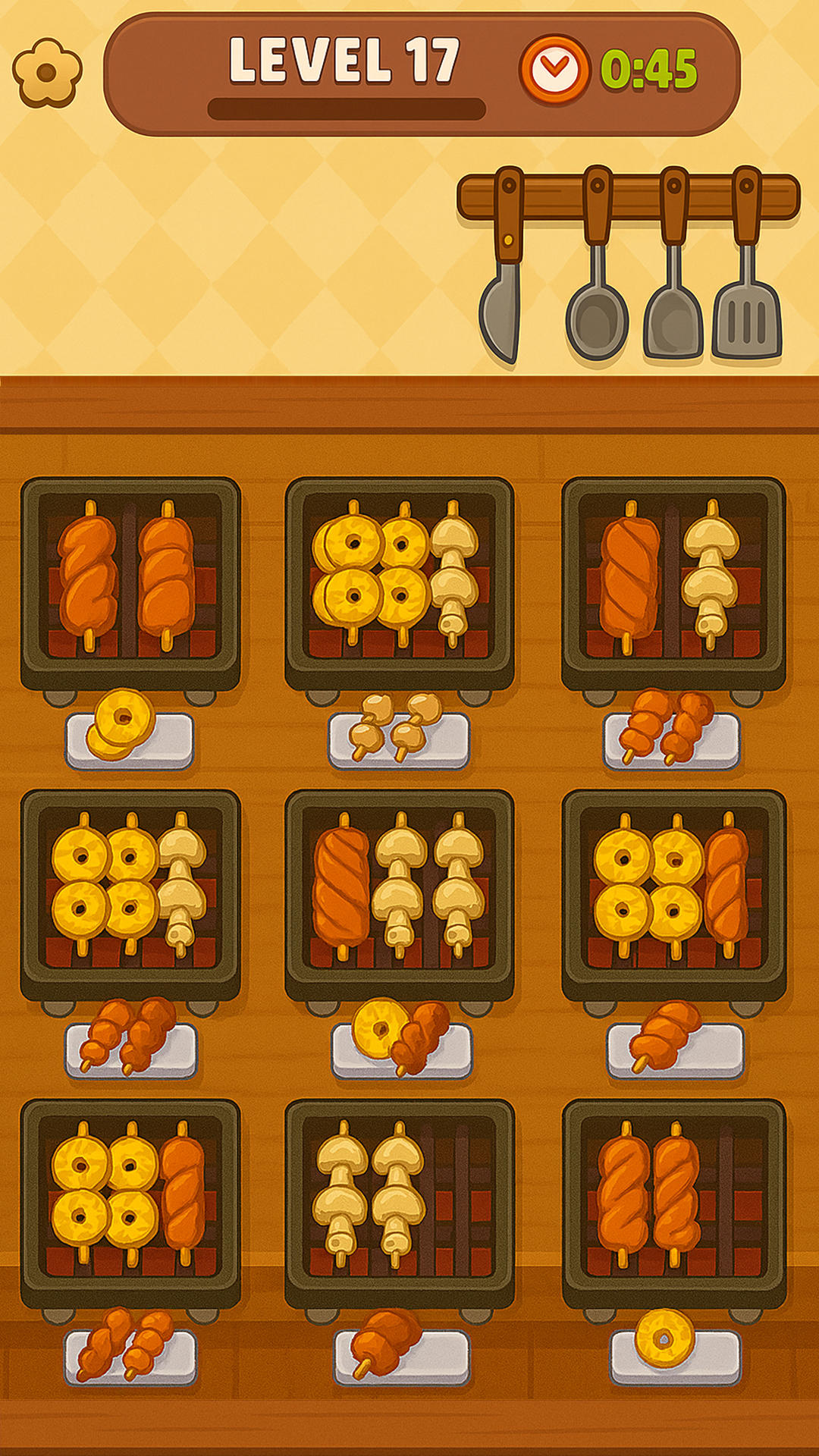 Foodie Skewer Sort - BBQ Match Game Screenshot