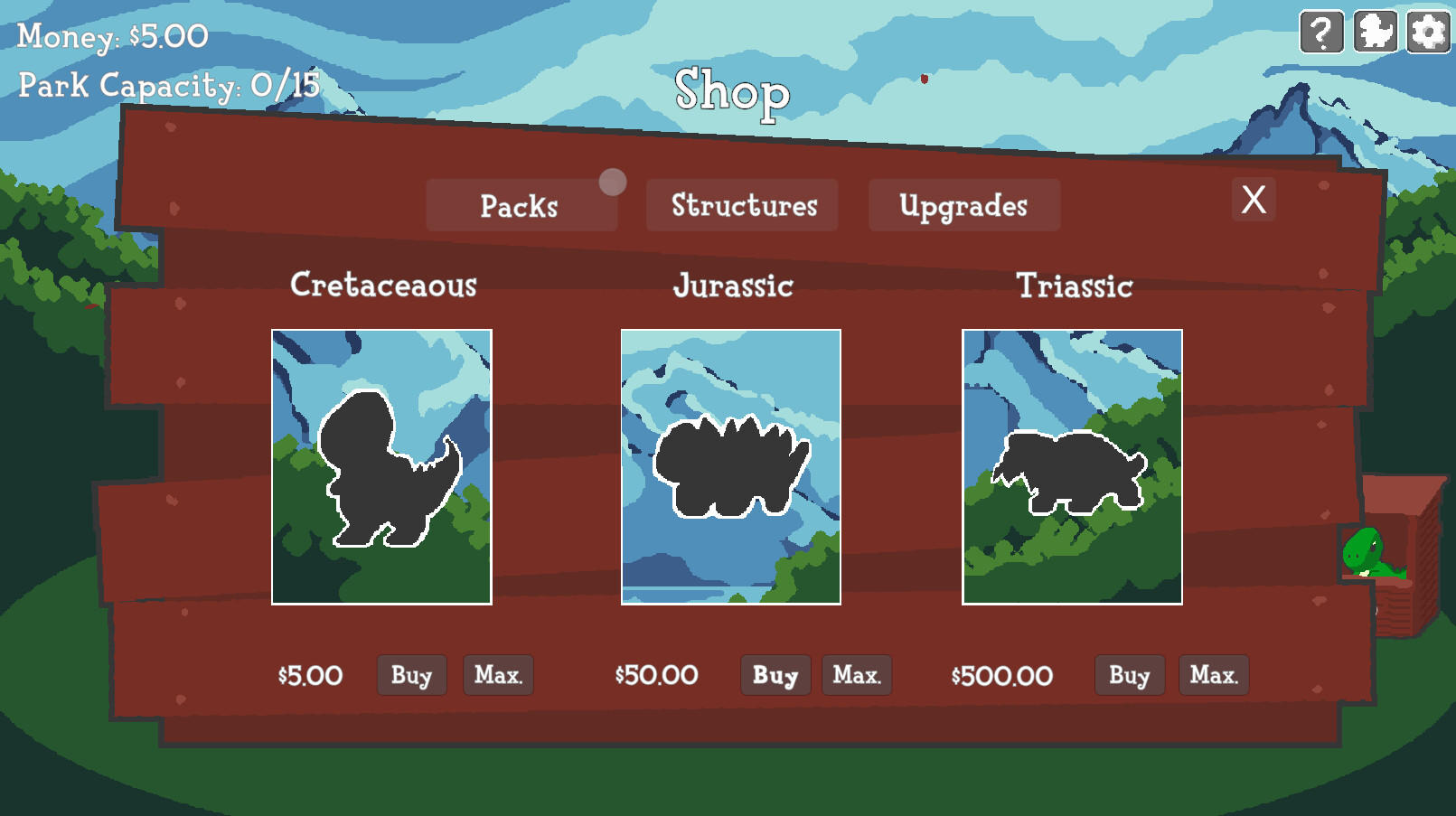Dino Park screenshot game