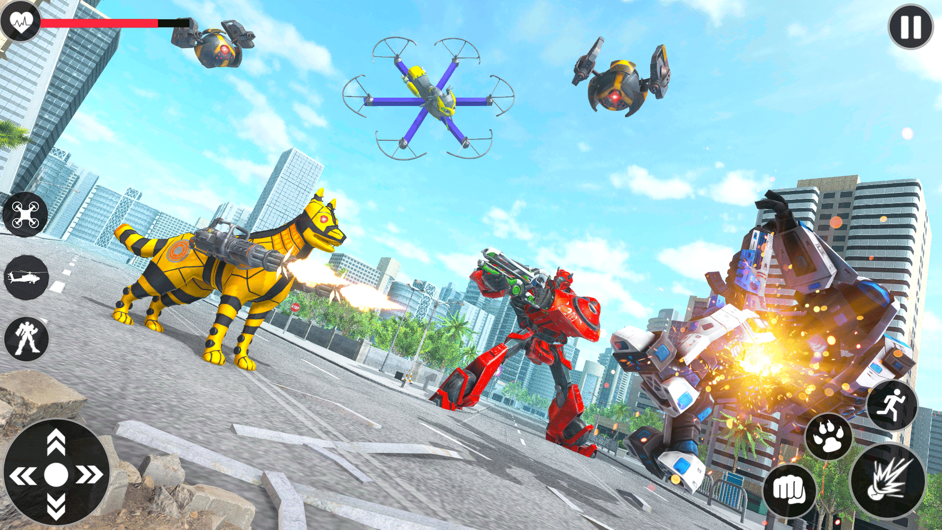 Flying Car Robot Dog Transform Game Screenshot