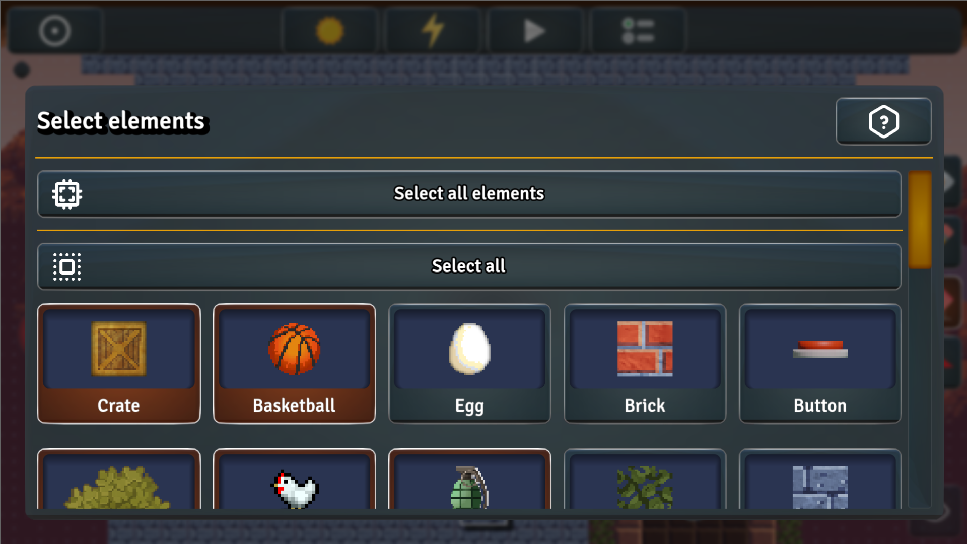 Screenshot of Sandbox Elements