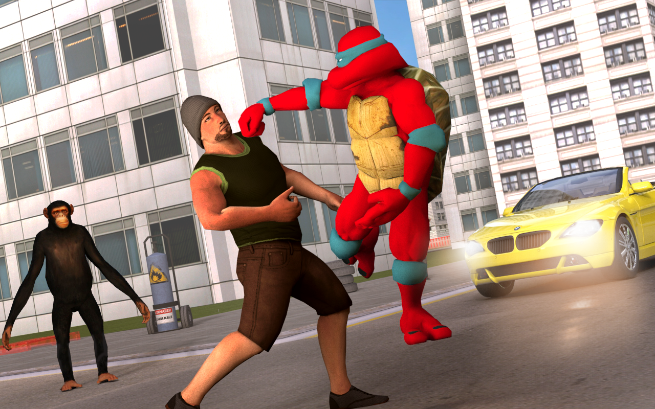 Superhero Ninja Shadow Turtle vs Monster Apes City Game Screenshot