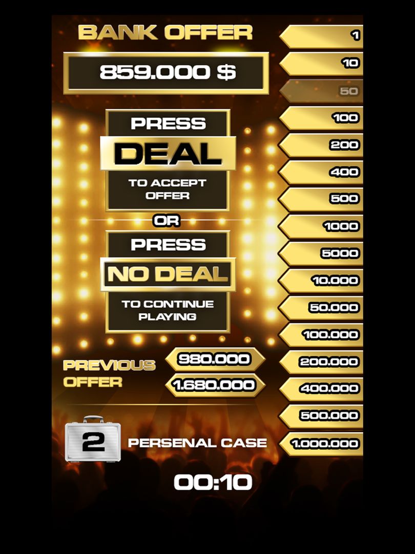 Screenshot of Deal To Be A Millionaire