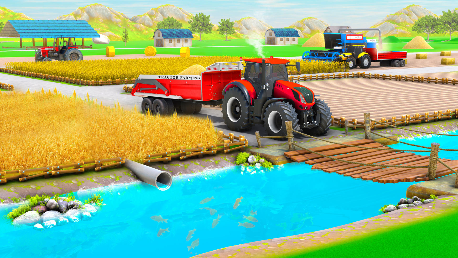 Captura de Tela do Jogo Tractor Driving Farming Games