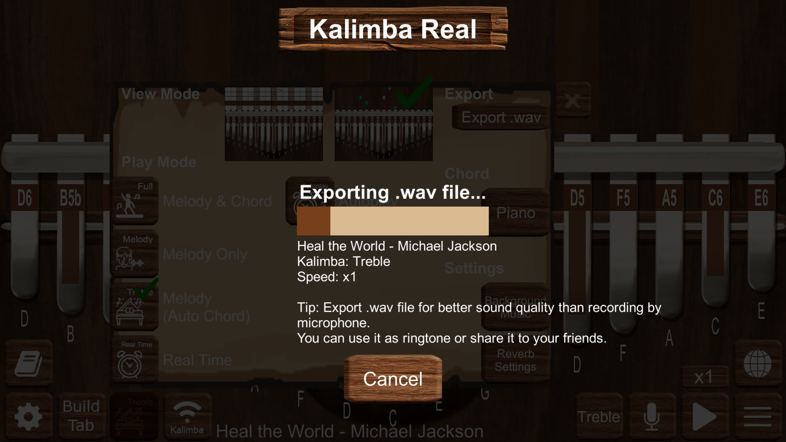 Screenshot of Kalimba Real