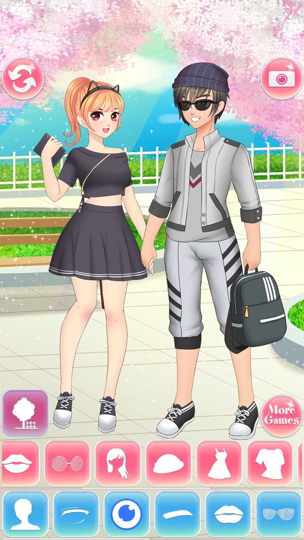 Anime High School Couple - First Date Makeover 게임 스크린 샷