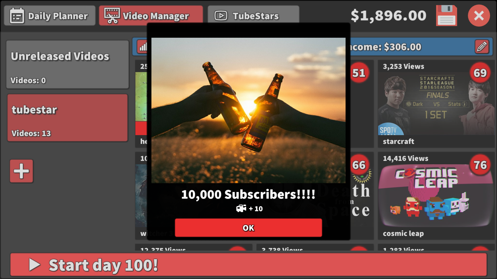 TubeStar Game Screenshot