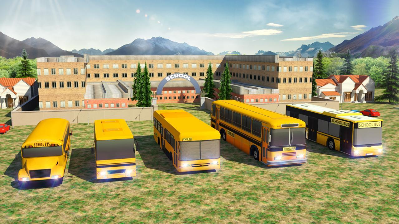 School Bus: Up Hill Driving 게임 스크린 샷