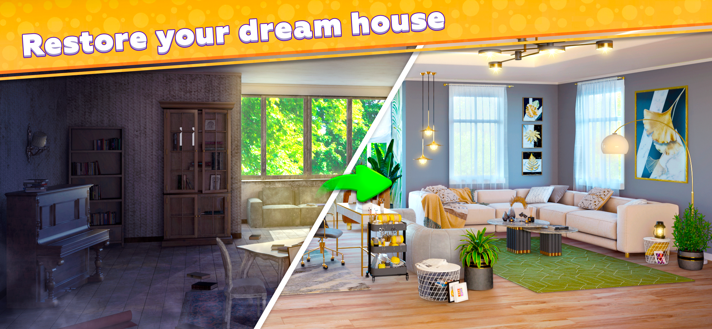 Captura de Tela do Jogo Merge Dream House - Build & de