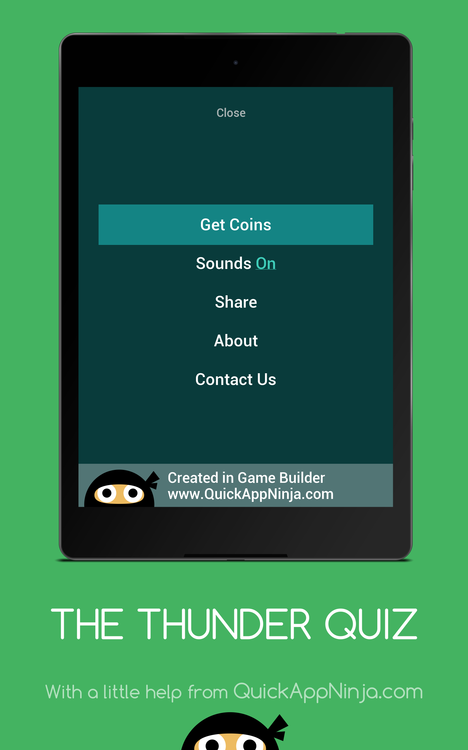 THE THUNDER QUIZ Game Screenshot