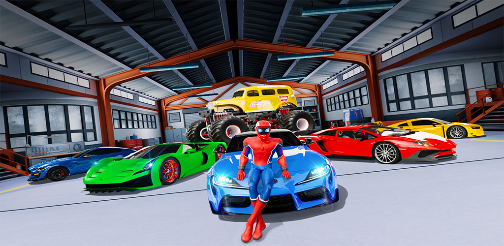 Super Hero Mega Ramp Car Stunt Game Screenshot