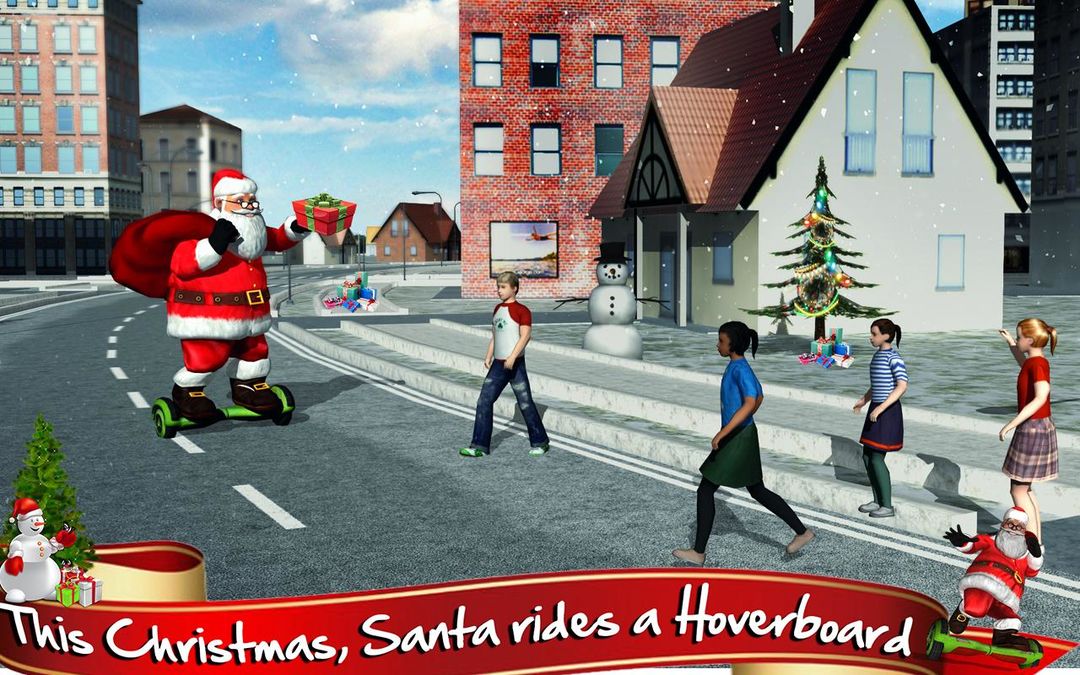 Screenshot of Hoverboard Rider 3D:Santa Xmas